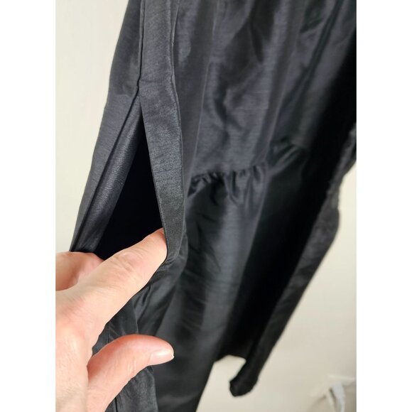 Kika Vargas Womens XS Dress Black Ruffle Tiered Puff Sleeve V-Neck Midi Hi Lo - Picture 9 of 12